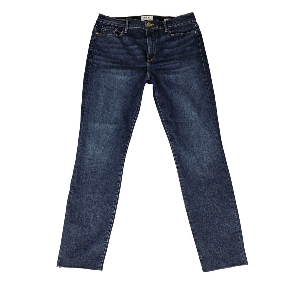 FRAME WOMENS LE SKINNY DE JEANNE REMI JEANS SIZE 34 ALTERED INSEAM 27" TO 29"